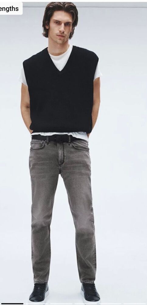 Rag & Bone Men's Slim Fit Jeans Gray Size 34x32 5-Pocket Design